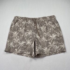 DSG Brand Men's Land and Sea Swim Shorts Size 2XL Tropical Palms Brown